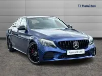 Used Mercedes C220 AMG line 194 HP (142 kW) 2021 Blue Sedan