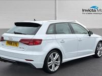 Used Audi A3 S-Line 150 HP (110 kW) 2018 Glacier white Sedan