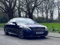 Used Mercedes C300 AMG line 245 HP (180 kW) 2019 Blue Coupe