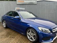 Used Mercedes C220 AMG line 170 HP (125 kW) 2018 Blue Sedan