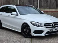 Used Mercedes C250 AMG line 204 HP (150 kW) 2017 White Estate