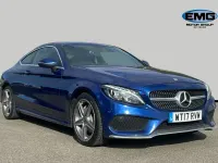 Used Mercedes C220 AMG line 170 HP (125 kW) 2017 Blue Coupe