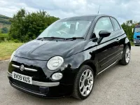 Used Fiat 500 Lounge 69 HP (50 kW) 2009 Black Cabriolet