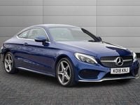 Used Mercedes C200 AMG line 184 HP (135 kW) 2018 Brilliant blue Coupe