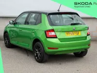 Used Skoda Fabia Colour Edition 94 HP (69 kW) 2019 Rallye green metallic black magic pearl effect Hatchback