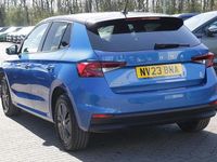 Used Skoda Fabia Colour Edition 94 HP (69 kW) 2023 Race blue metallic black body / magic pearl effect roof Hatchback