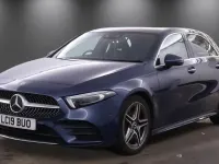 Used Mercedes A250 AMG line 224 HP (164 kW) 2019 Blue Hatchback