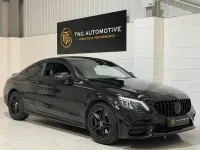 Begagnad Mercedes C220 AMG line 2018 Svart Sportkupé