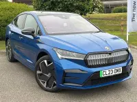 Used Skoda Enyaq iV vRS 219 kW (299 HP) 2023 Race blue metallic SUV