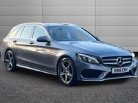 Used Mercedes C220 AMG line 170 HP (125 kW) 2018 Selenite grey Estate