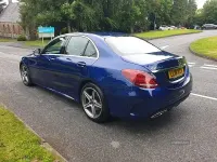 Used Mercedes C220 AMG line 170 HP (125 kW) 2018 Blue Sedan
