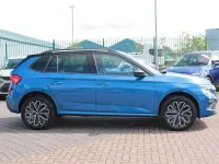 New Skoda Kamiq Design Edition 94 HP (69 kW) 2026 Race blue metallic black magic pearl effect SUV