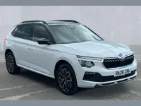 New Skoda Kamiq Design Edition 116 HP (85 kW) 2026 Moon white metallic black magic pearl effect SUV