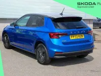 Used Skoda Fabia Colour Edition 94 HP (69 kW) 2023 Race blue metallic black body / magic pearl effect roof Hatchback