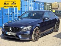 Used Mercedes C220 AMG line 170 HP (125 kW) 2018 Blue Sedan