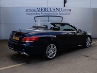 used Mercedes E350 E-Class 2016 (65) MERCEDES BENZAMG LINE CONVERTIBLE DIESEL AUTO BLUE