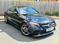 Begagnad Mercedes C220 AMG line 2018 Svart Sportkupé