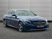 Used Mercedes C300 AMG line 242 HP (177 kW) 2019 Blue Estate