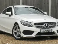 Used Mercedes C220 AMG line 170 HP (125 kW) 2016 Polar white Coupe