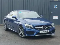 Used Mercedes C220 AMG line 170 HP (125 kW) 2018 Blue Coupe