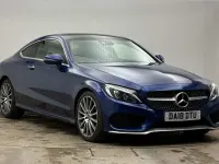 Used Mercedes C220 AMG line 170 HP (125 kW) 2018 Brilliant blue Coupe