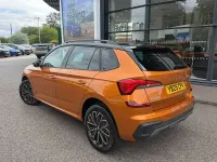 Used Skoda Kamiq Design Edition 113 HP (83 kW) 2025 Phoenix orange metallic black magic pearl effect SUV