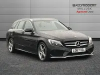 Used Mercedes C250 AMG line 204 HP (150 kW) 2017 Black Estate
