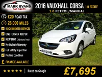 Used Vauxhall Corsa Excite 2016 White Hatchback