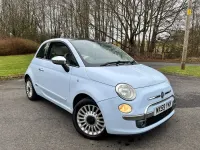 Second-hand Fiat 500 Lounge 69 CP (50 kW) 2009 Albastru Cabrio