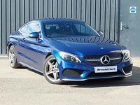 Used Mercedes C220 AMG line 170 HP (125 kW) 2018 Blue Coupe