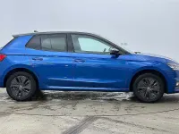 Used Skoda Fabia Design Edition 85 HP (62 kW) 2025 Race blue metallic black magic pearl effect Hatchback