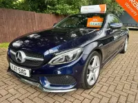 Used Mercedes C220 AMG line 170 HP (125 kW) 2017 Blue Coupe