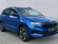 New Skoda Karoq SportLine 150 HP (110 kW) 2025 Race blue SUV