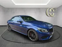 Used Mercedes C200 AMG line 184 HP (135 kW) 2018 Blue Cabriolet