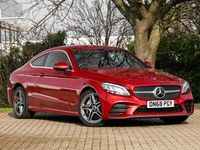 Used Mercedes C300 AMG line 258 HP (189 kW) 2018 Red Coupe