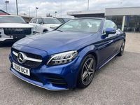 Used Mercedes C220 AMG line 194 HP (142 kW) 2019 Blue Cabriolet