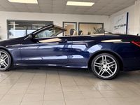 Used Mercedes E220 AMG line 175 HP (128 kW) 2014 Blue Cabriolet