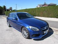 Begagnad Mercedes C220 AMG line 2016 Blå Kombi