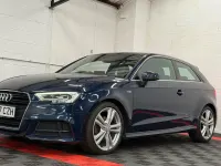 Used Audi A3 S-Line 150 HP (110 kW) 2017 Blue Hatchback