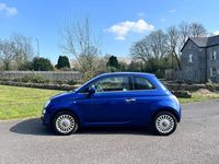 Used Fiat 500 Lounge 69 HP (50 kW) 2009 Blue Cabriolet