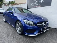 Used Mercedes C220 AMG line 170 HP (125 kW) 2017 Blue Coupe