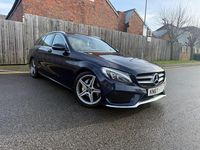 Begagnad Mercedes C220 AMG line 2017 Blå Kombi