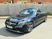 Begagnad Mercedes C220 AMG line 2018 Svart Sportkupé