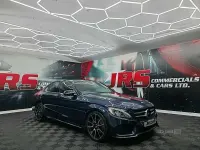 Used Mercedes C220 AMG line 170 HP (125 kW) 2018 Blue Sedan