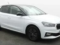 Used Skoda Fabia Design Edition 80 HP (58 kW) 2025 Moon white metallic black magic pearl effect Hatchback