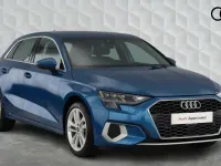 Used Audi A3 Sportback Sport 110 HP (80 kW) 2021 Atoll blue Hatchback