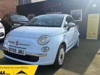Used Fiat 500 Lounge 69 HP (50 kW) 2009 Blue Cabriolet