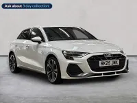 New Audi A3 Sportback S-Line 150 HP (110 kW) 2025 White Hatchback