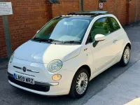Used Fiat 500 Lounge 69 HP (50 kW) 2009 White Cabriolet