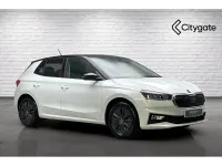 Used Skoda Fabia Design Edition 85 HP (62 kW) 2025 Moon white metallic black magic pearl effect Hatchback